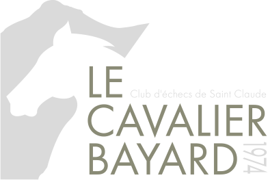 Logo du club d'échecs Le Cavalier Bayard de Saint-Claude dans le Jura.